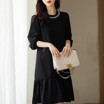 Spring Temperament Dress Women's New Women's Clothing Thin Black Skirt