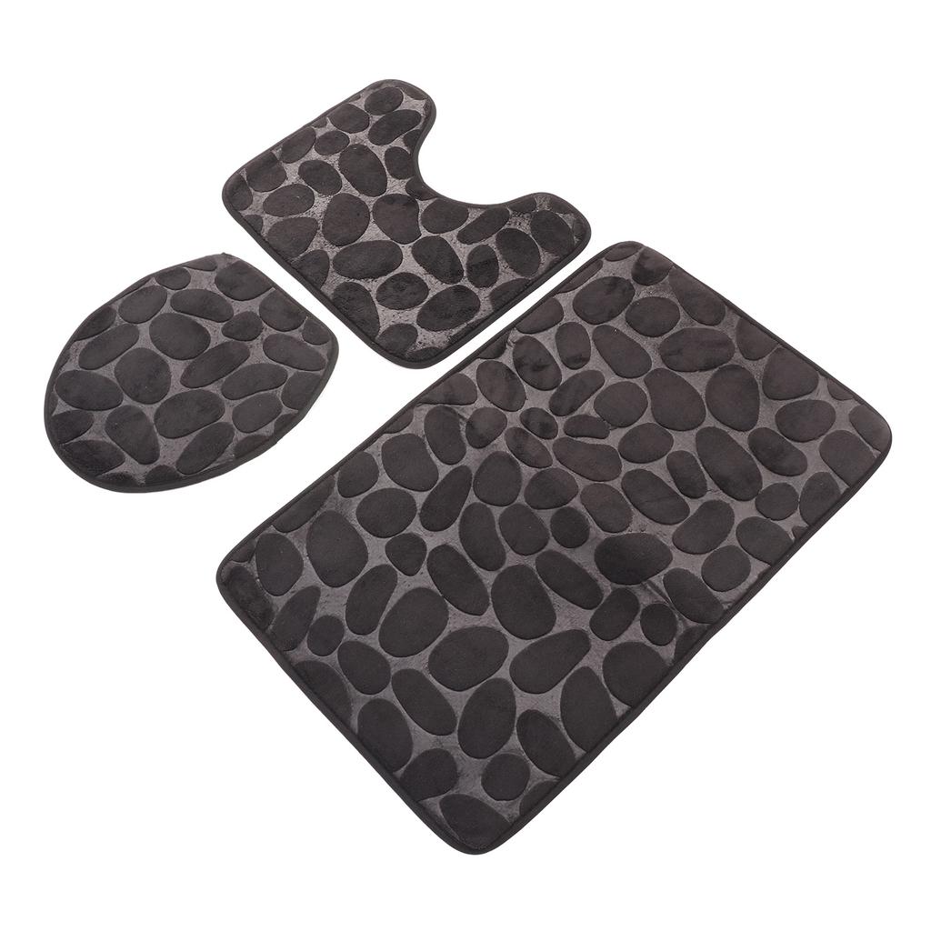 Conjunto de 3 Tapetes de Banheiro Forma U Tapete para Vaso Sanitário Tampa de Vaso Sanitário Tapete de Banho Absorvente de Água Antiderrapante Tapetes de Banho para Treinamento de Penico Crianças Adulto