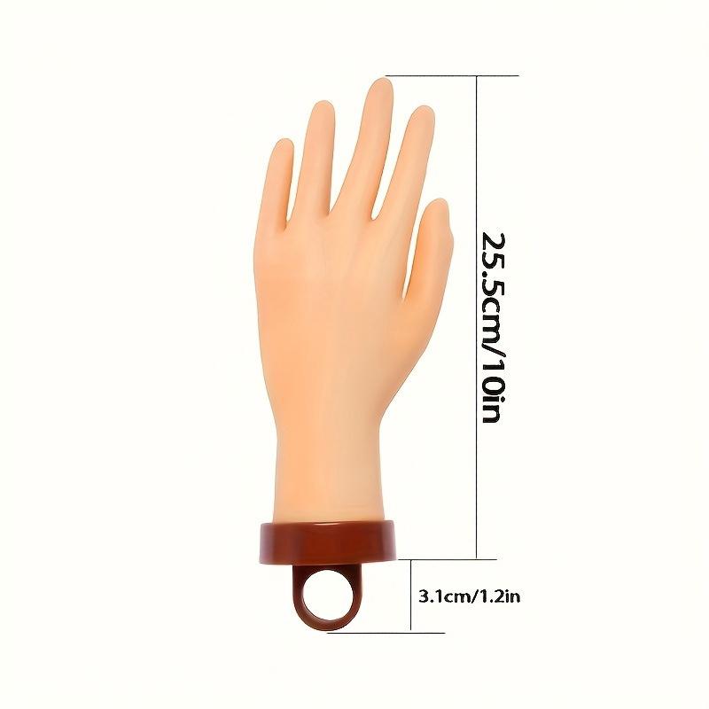 Nail Art Fake Hand Flexible Soft Adjustable Plastic Finger Practice Prosthetic Model Manicure Training Display Tool