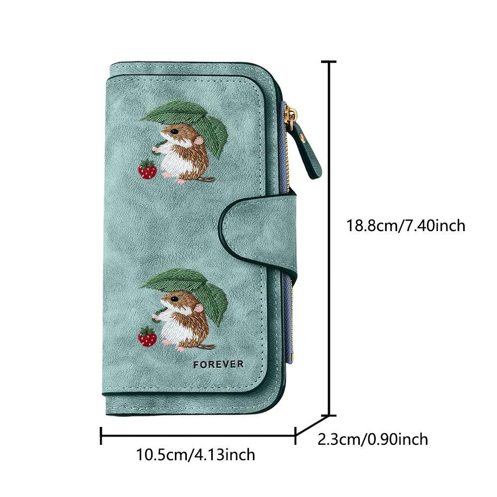 Unisex Hamster Strawberry Pattern Long Zipper Wallet Large Capacity Card Holder Fashionable Zipper Coin Purse Versatile Clutch Bag Perfect For Daily
