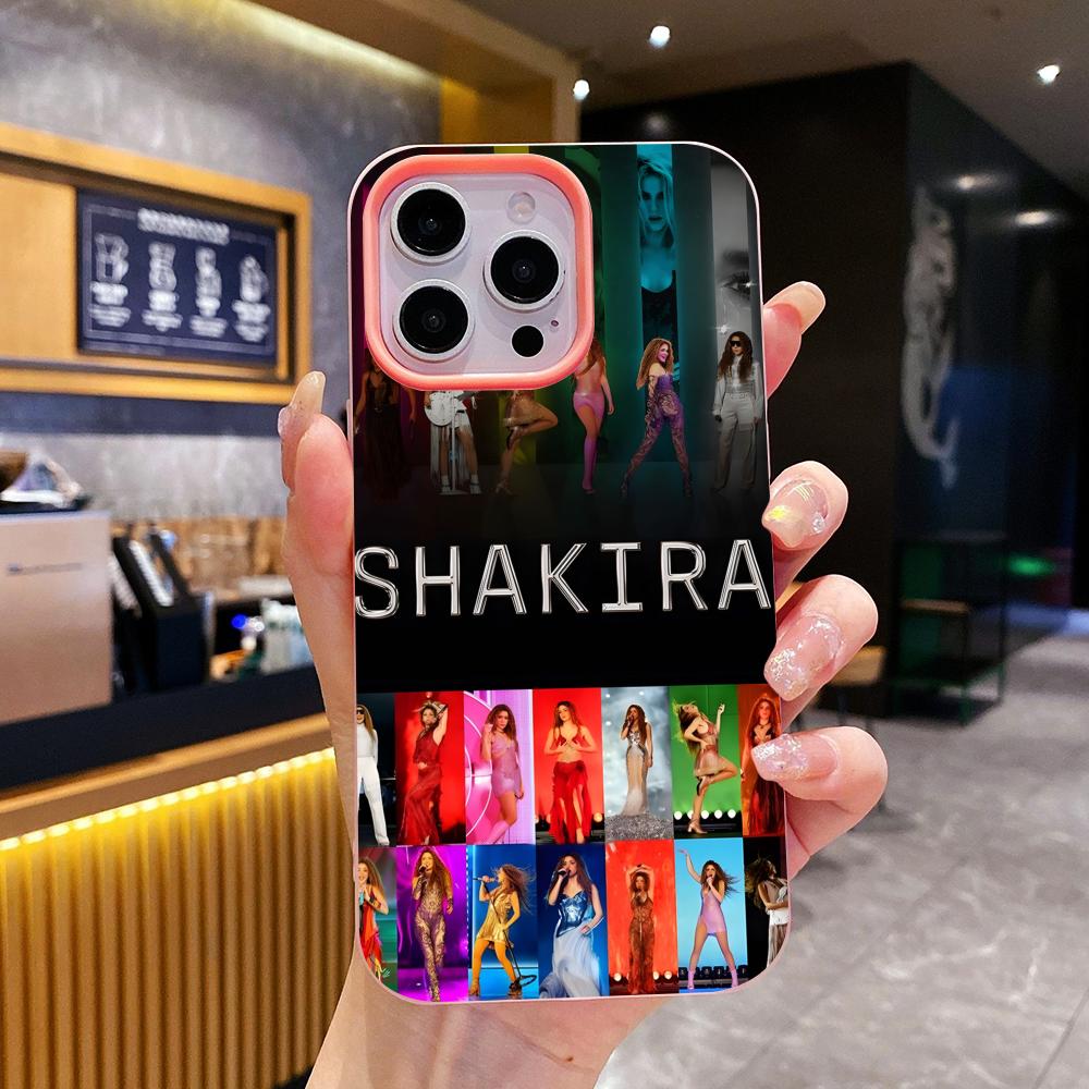 Shakira Mode Jelly Doppelschicht Rosa Handyhülle für iPhone 17 16 15 14 13 12 11 Air Pro Max Plus Schutz