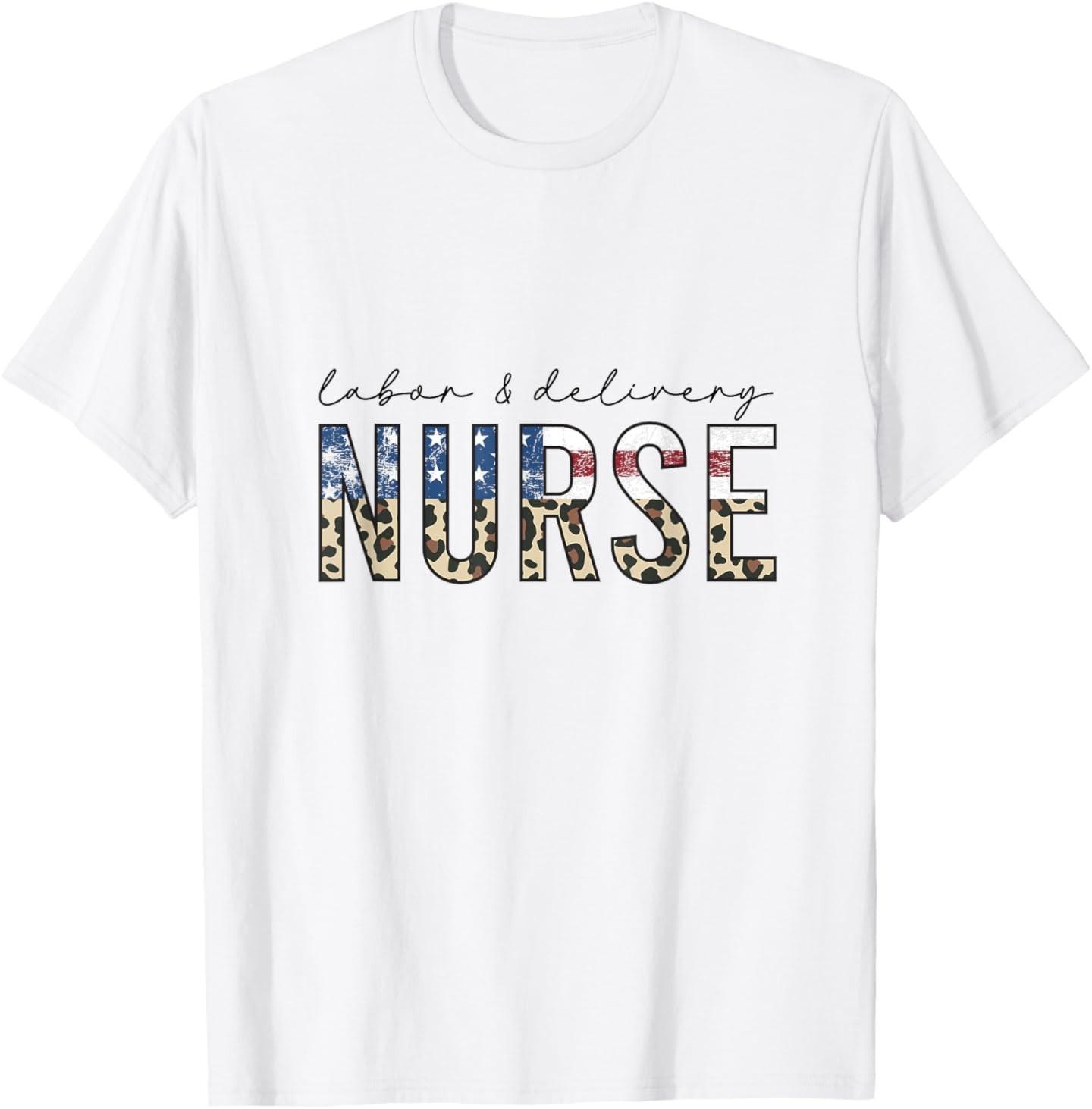 4th of July L&D Nurse American Flag Labor and Delivery T-Shirt S разноцветный