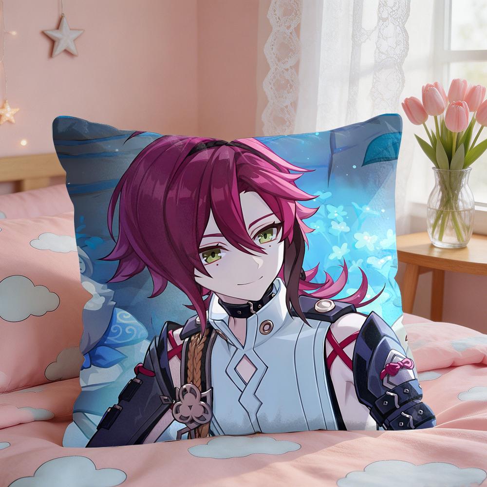 Shikanoin Heizou Genshin Impact Cushion Cover Square Short Plush Pillow Case Living Room Sofa Home Decor Funda X