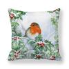 New Christmas Cushion Cover Print Robin Bird Pillow Navidad Gift Pillowcase Decoration