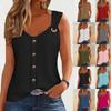 Women's V Neck Button Down Tank Top Casual Sleeveless Camisole Blouse for Summer Street Style