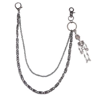 Catena Metallizzata per Jeans con Ciondolo Teschio Catena Vita per Moda Punk Rock Hiphop Street Wear Accessori Vita