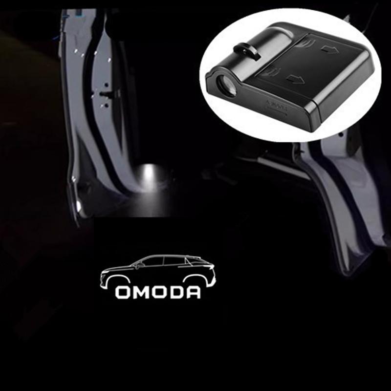 2Pcs Car Door Welcome Shadow Lights LED Projector Ghost Atmosphere Decorative Lamp For Chery Omoda C5 5 FX 2023 2024 GR Sport