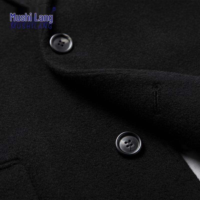 MUSHILANG Men's 100% Wool Mid-length Business Casual Overcoat