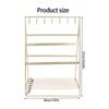Gold Finish Iron 6 Tiers Earring Holder Bracelet Display Stand Desktop Organiser Easy Assembly Display Rack