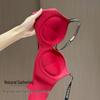 Velvet Red Seamless Bra: 5cm Thick, Bust-Enhancing, Autumn/Winter Collection for Women