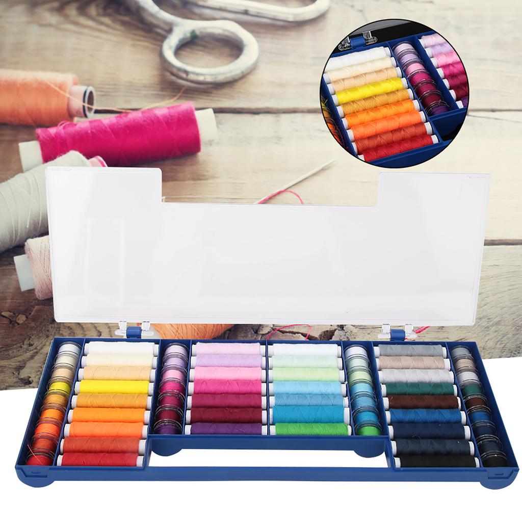 Compact Sewing Box with 32 Colors 64 Thrds Kit Suitable for Sewing Decoration Craft Garments etc.