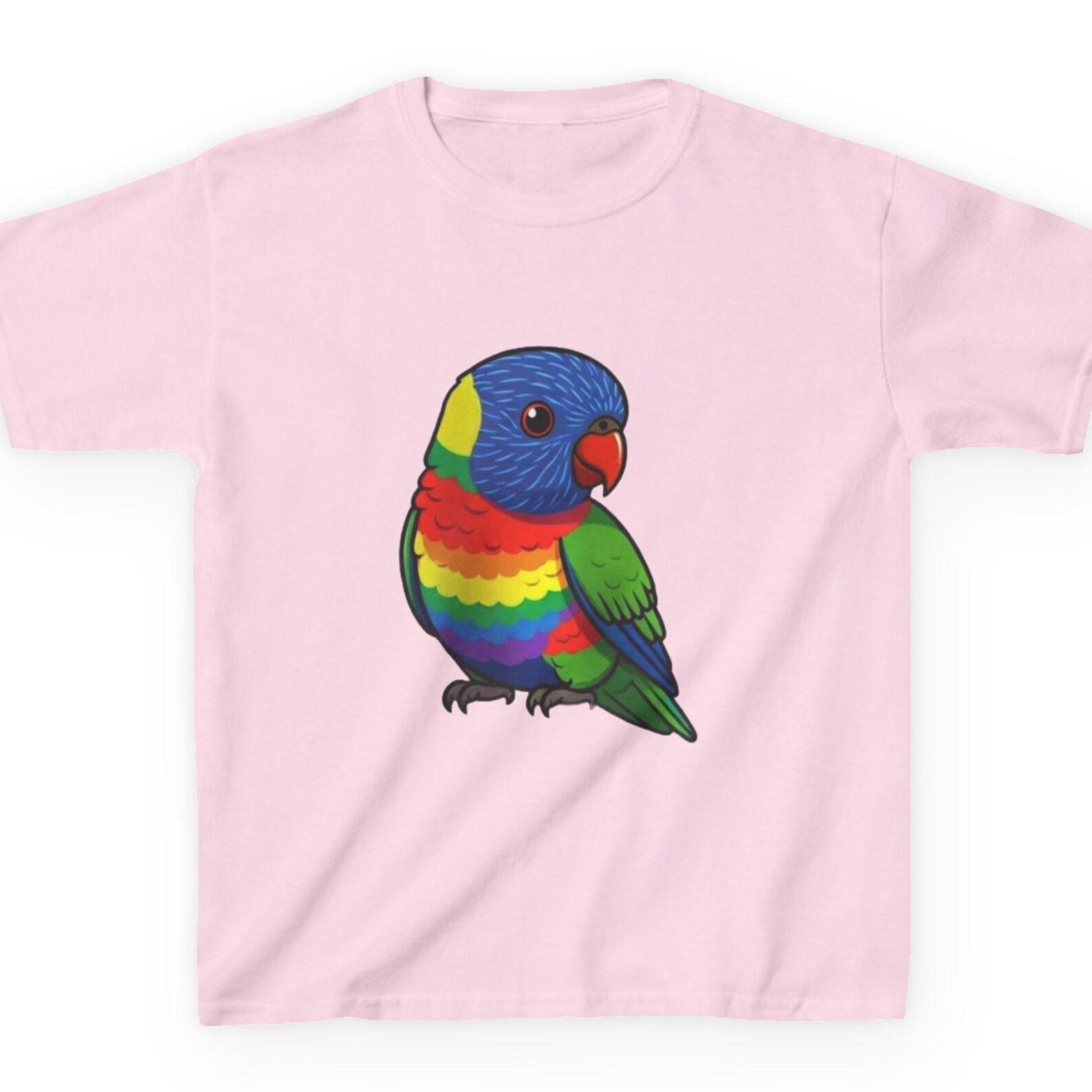 Rainbow Lorikeet Kids T-Shirt | Colorful Parrot Illustration 130