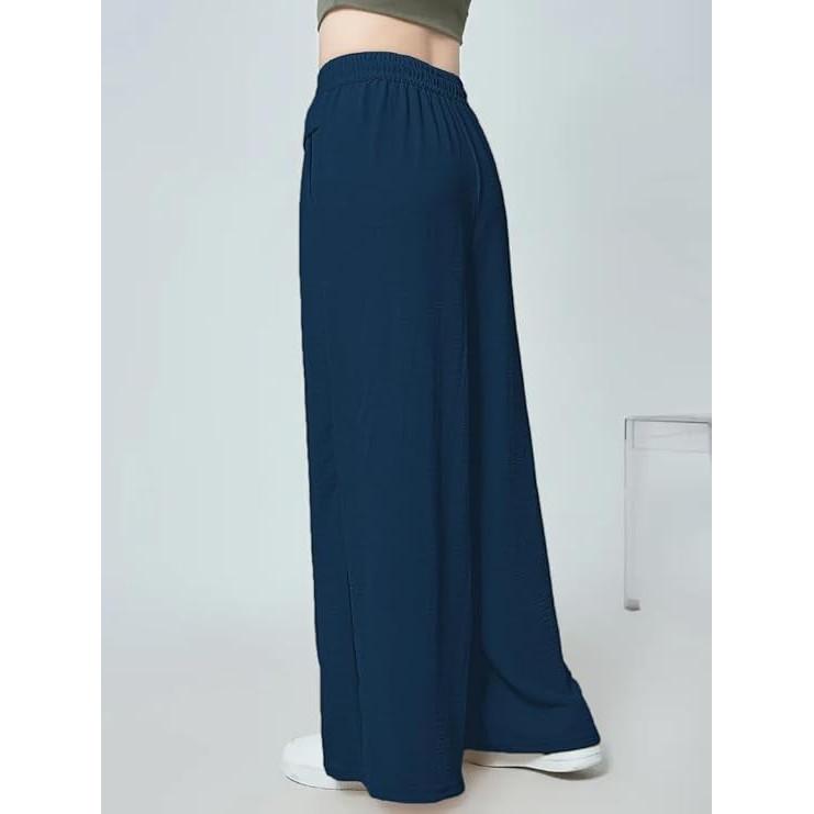 Women Office Casual Wear Flaread Pants High Waist Polycotton Trousers Pack Of 2