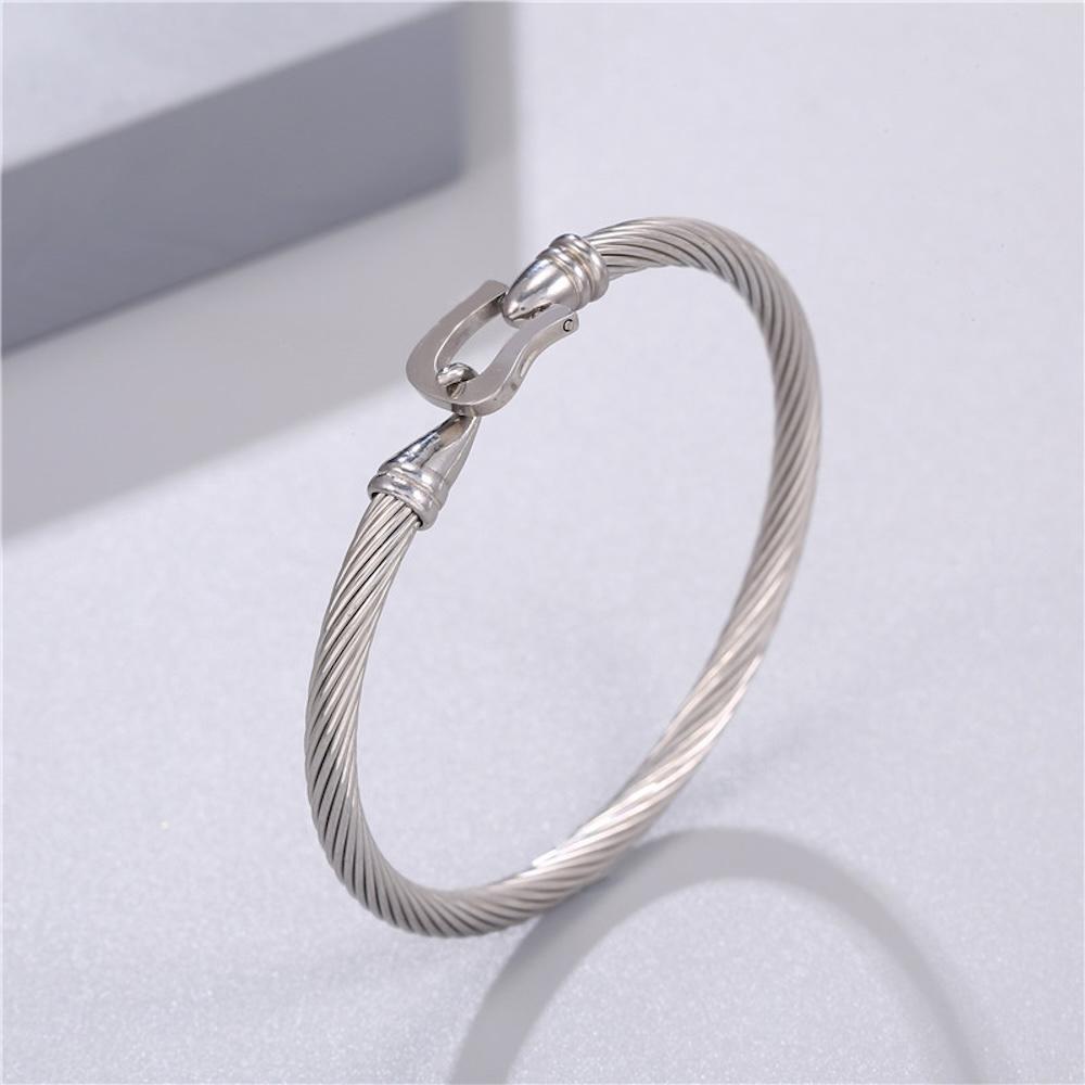 Simple Stainless Steel Men Bracelet Hip-Hop Titanium Steel Cuff Bracelet Trendy Hip-Hop Jewelry Bracelet Accessories