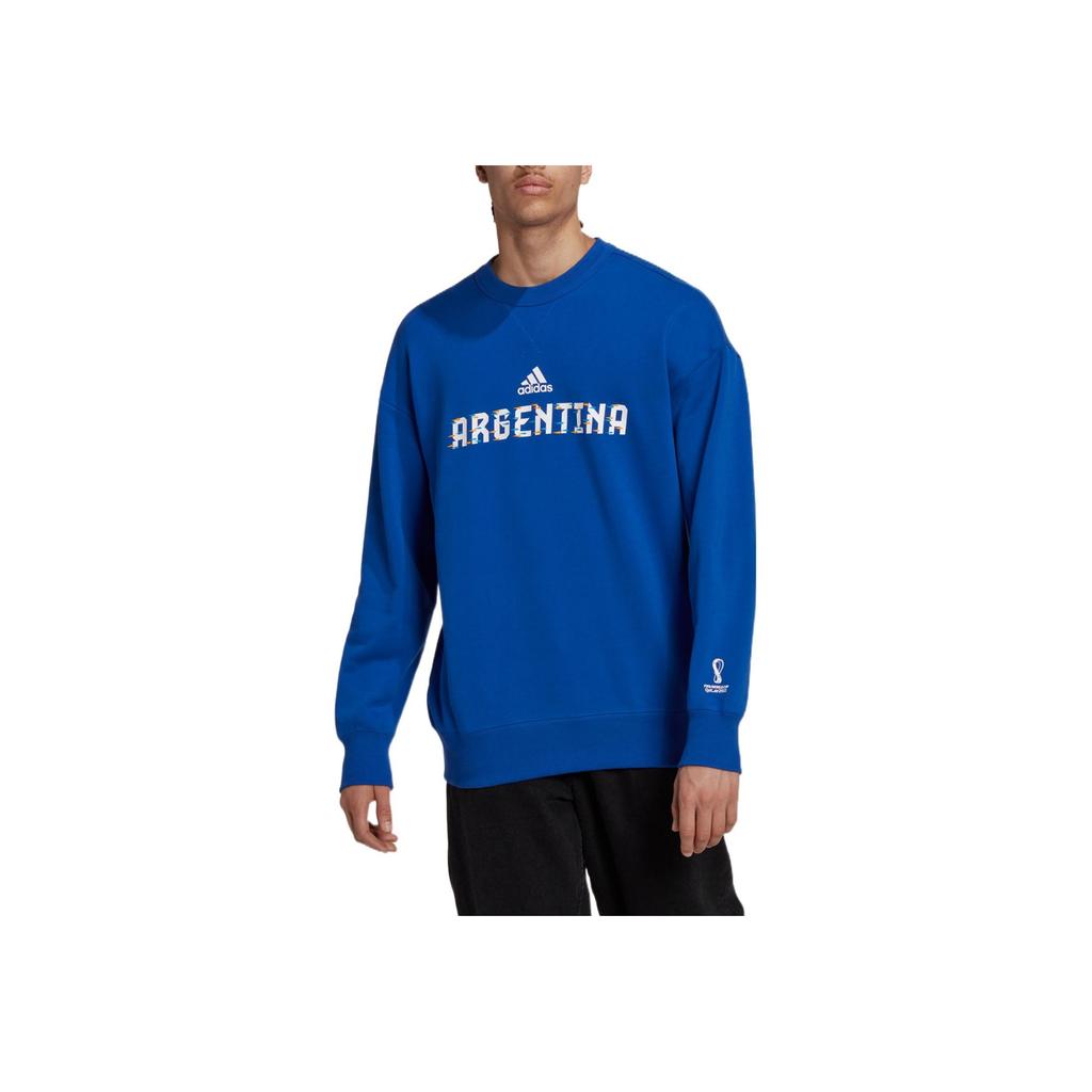 Adidas Argentinien Rundhals Langarm Sweatshirt Mit Monochromem Buchstabenprint Herren Sweatshirt Blau HD6354