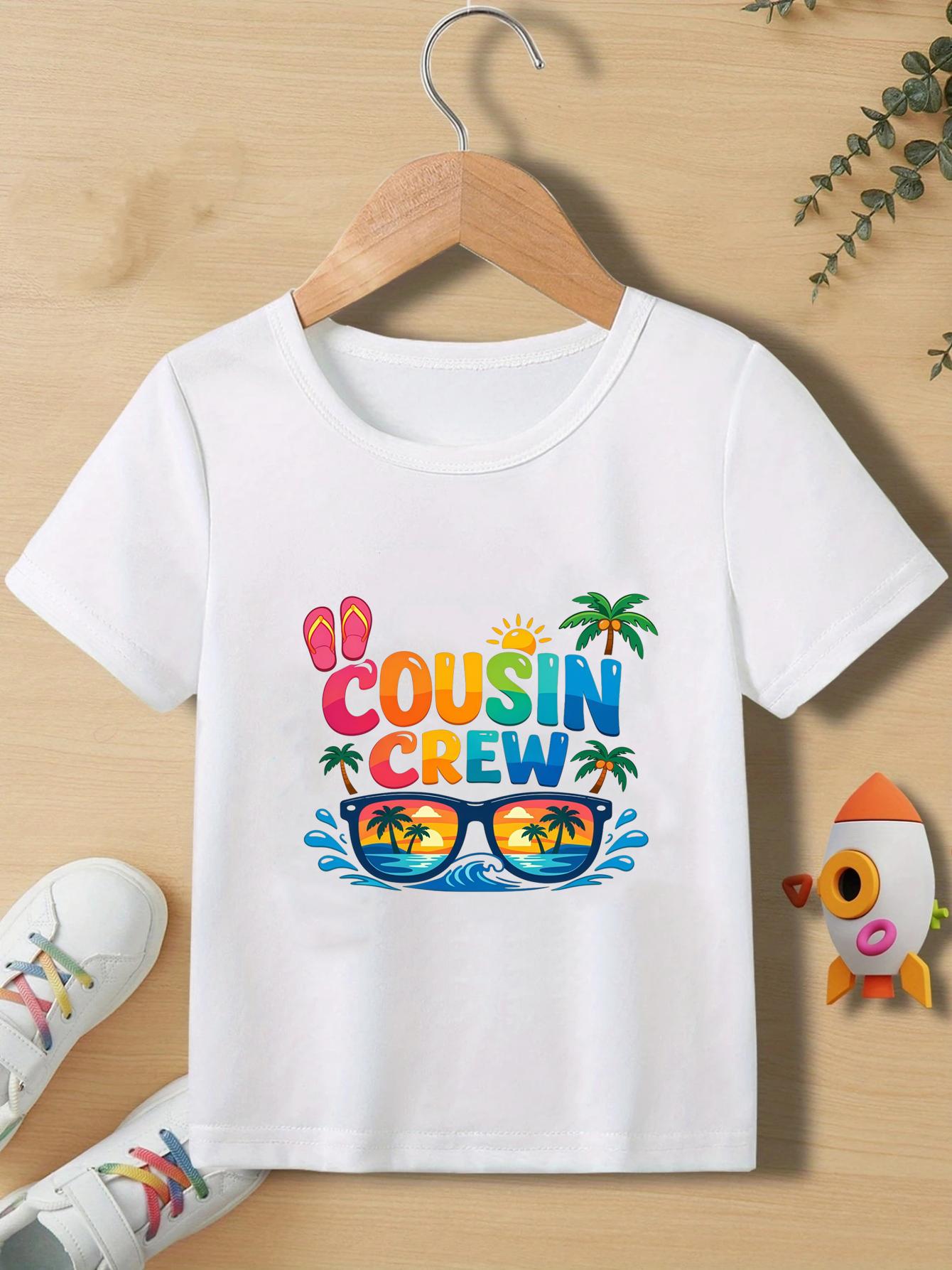 New Cousin Camping Crew Tshirt Retro Summer Camping Kids Clothing Cousin Campout Tees Cute Boys Summer Short Sleeves Tshirt 100