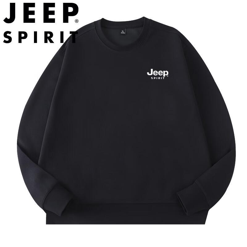 

JEEP SPIRIT Unisex Solid Color Round Neck Sweatshirt M