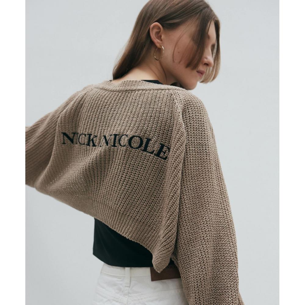 

NICKNICOLE КАРДИГАН С ЛОГОТИПОМ NICOLE BOLEROКОРИЧНЕВЫЙ