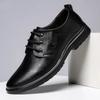 Men's Leather Shoes Korean Style Casual Business British Work Leather Shoes Non-slip Soft Sole Dad Shoes