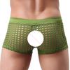 Men Sexy Hollow Out Shorts Briefs Low-rise Breathable Mesh Underwear Solid Color 3D
