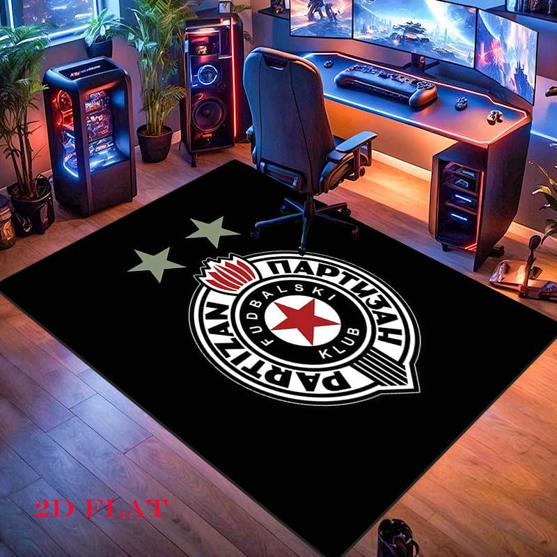 Tapis logo Partizan pour Salon Chambre Maison Décoration Canapé, Tapis de Sol Antidérapant pour Jeux d'Enfants