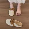 Baotou half slippers women's outer wear 2025 new summer explosion French fairy style bow soft bottom maternity sandals