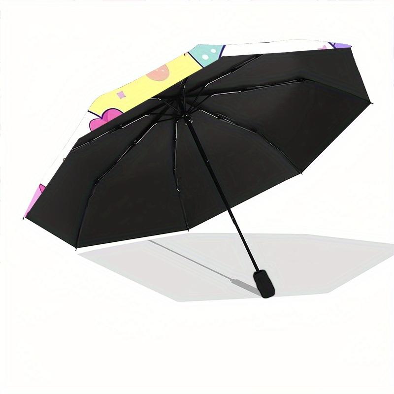 Sanrio Cartoon Character Hello Kitty Design Automatic Opening and Closing Umbrella, Lightweight 3-Fold, With Cute Cartoon Characters, Suitable for Hom