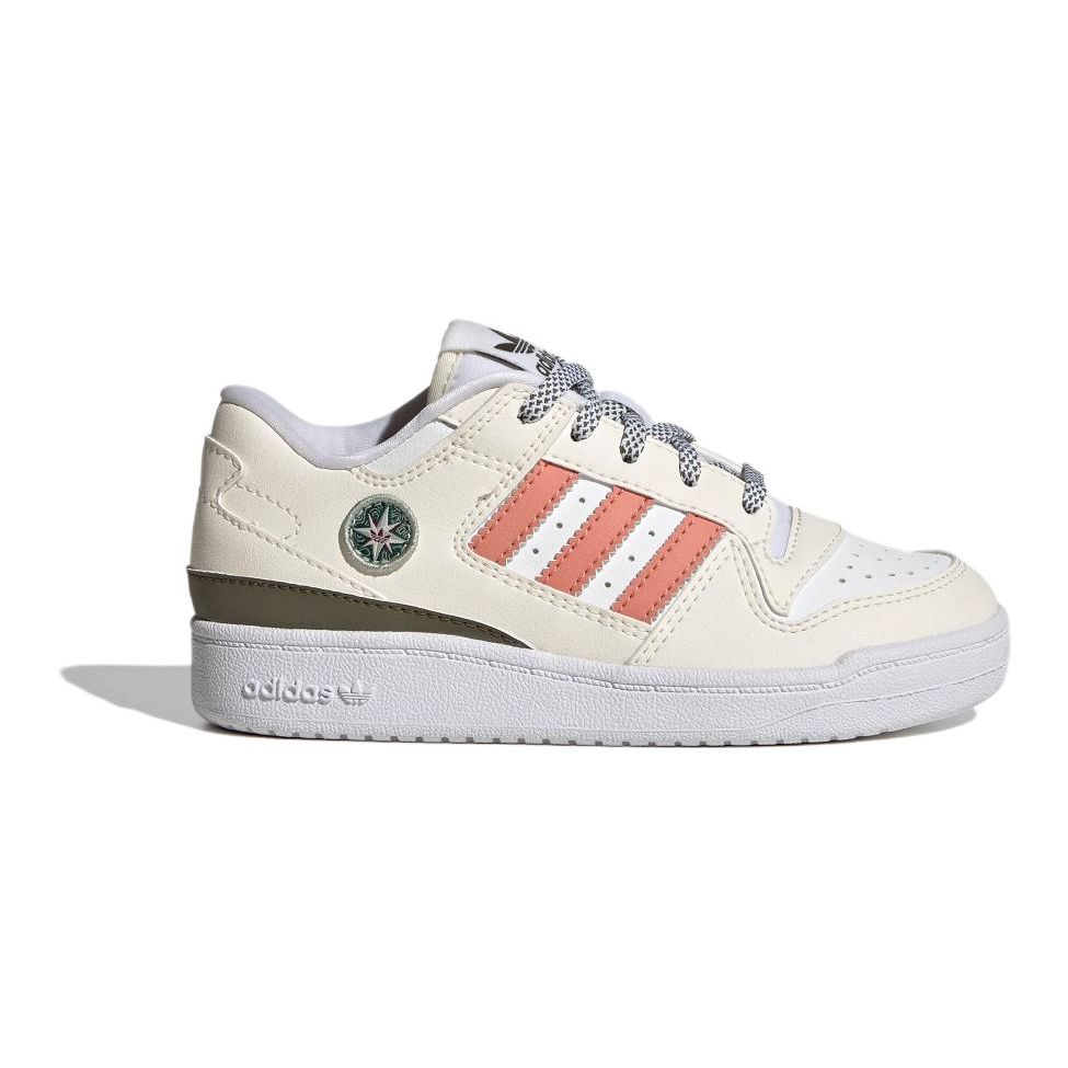 Adidas Originals Forum Breathable Low-Top Kids Running Shoes Kids Sneakers White Pink IG0284