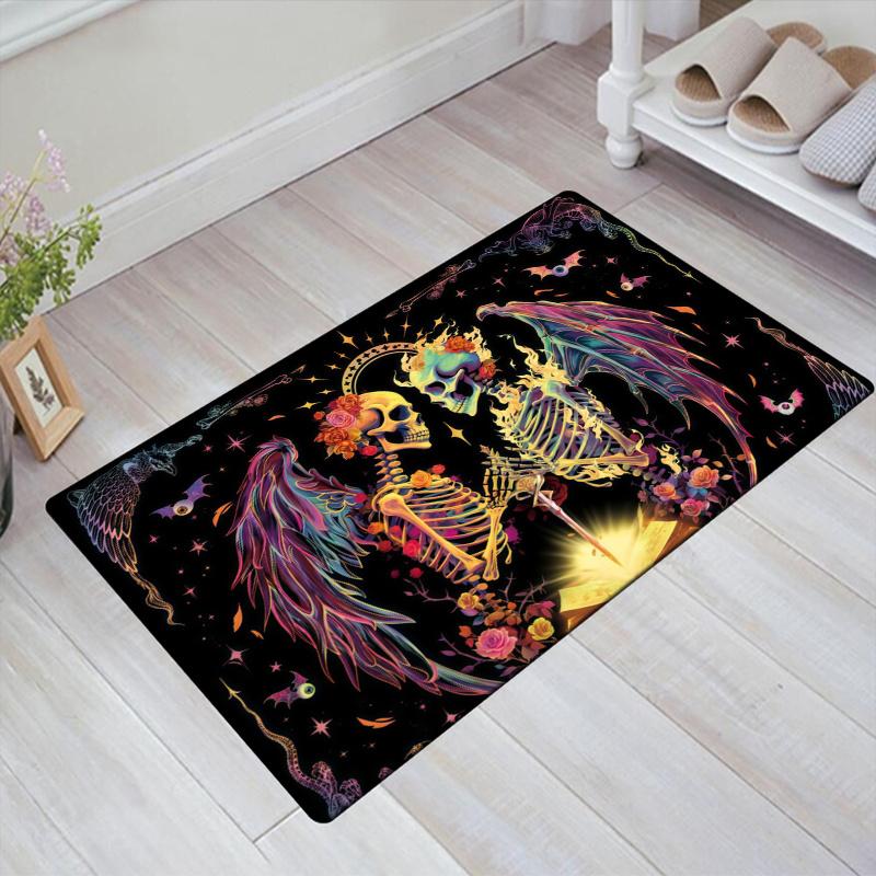 Love u to the Death Skull ( Carpet Rug for Living Room Bedroom Home Sofa Decoration,Kids play Non-slip Floor Mat