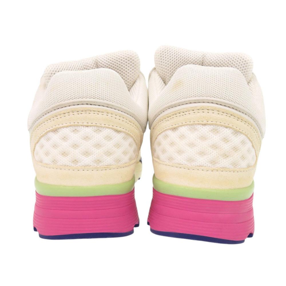 Used AUTHENTIC CHANEL G26582 CC Mark Sneakers White/Multicolore Leather/Suede