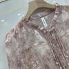 Spring Floral Chiffon Shirt Women Loose Fit Fashion Slimming Printed Lace Collar Blouse