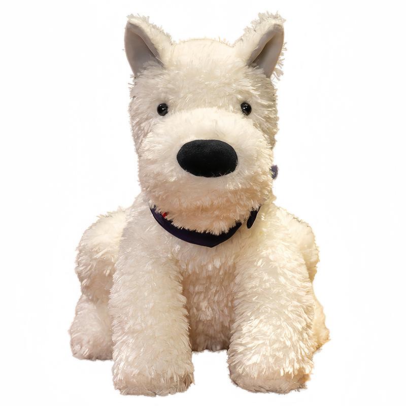Popular New Cute West Highland Puppy Doll White Terrier Dog Doll Repair Dog Plush Toy Paw Machine Doll