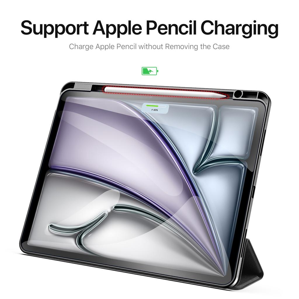 DUX DUCIS Domo Series for iPad Air 13 (2025)/(2024) Case Tri-Fold Stand Leather Smart Tablet Cover with Pencil Holder