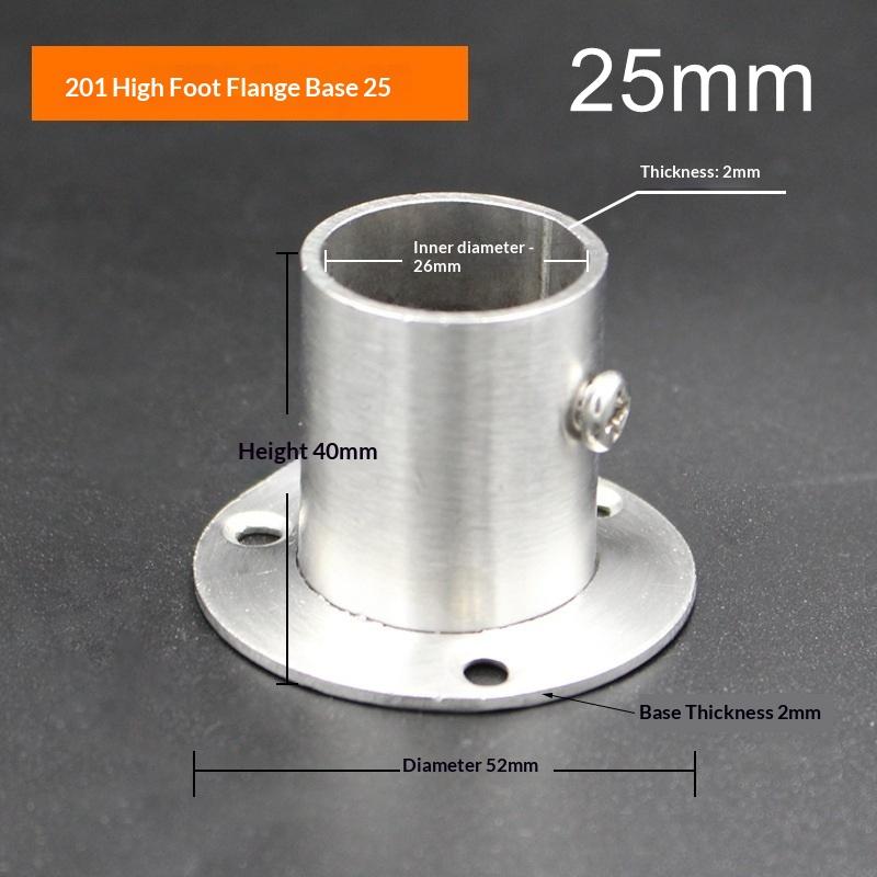 Stainless Steel Closet Rod Holder Flange Wall Mounted Pipe Bracket for 25mm Bar Heavy Duty Support for Cupboard Wardrobe Shelf
