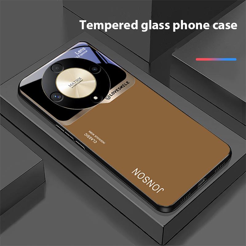 Large Window Green For Honor Magic 6 50 70 90 Lite X7b 200 Pro Nova 10 Nova 5T X6 P30 Pura 70 Ultra Tempered Glass Phone Case