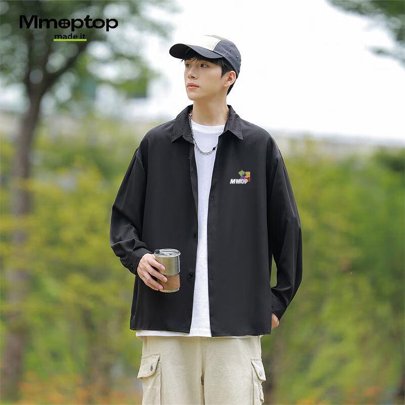 MMOPTOP Men's Casual Patterned Long Sleeve Shirt