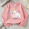 Kids Crewneck Sweatshirt, Cute Bear & Cat Pillow Creative Print,Daily Casual Top for Spring & Autumn