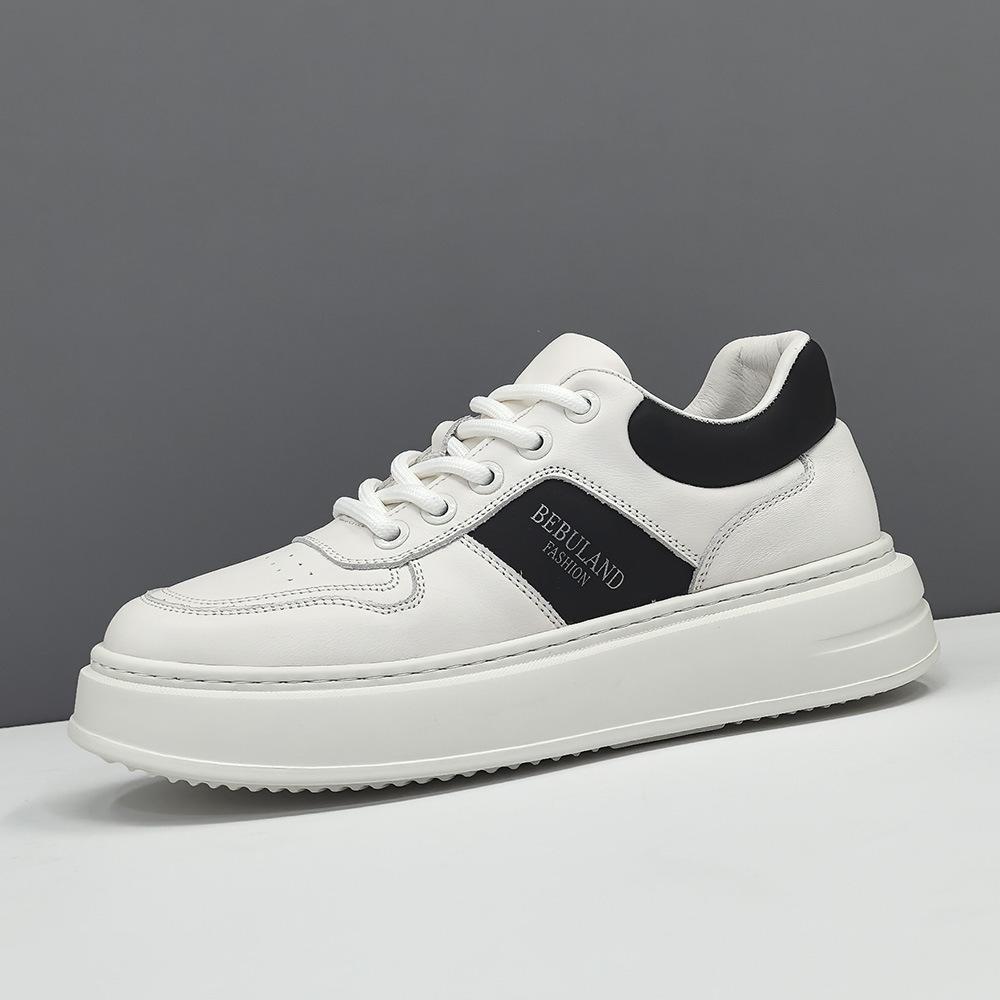 Raw leather sports and leisure shoes, white board shoes, trendy shoes, high-end light luxury 38