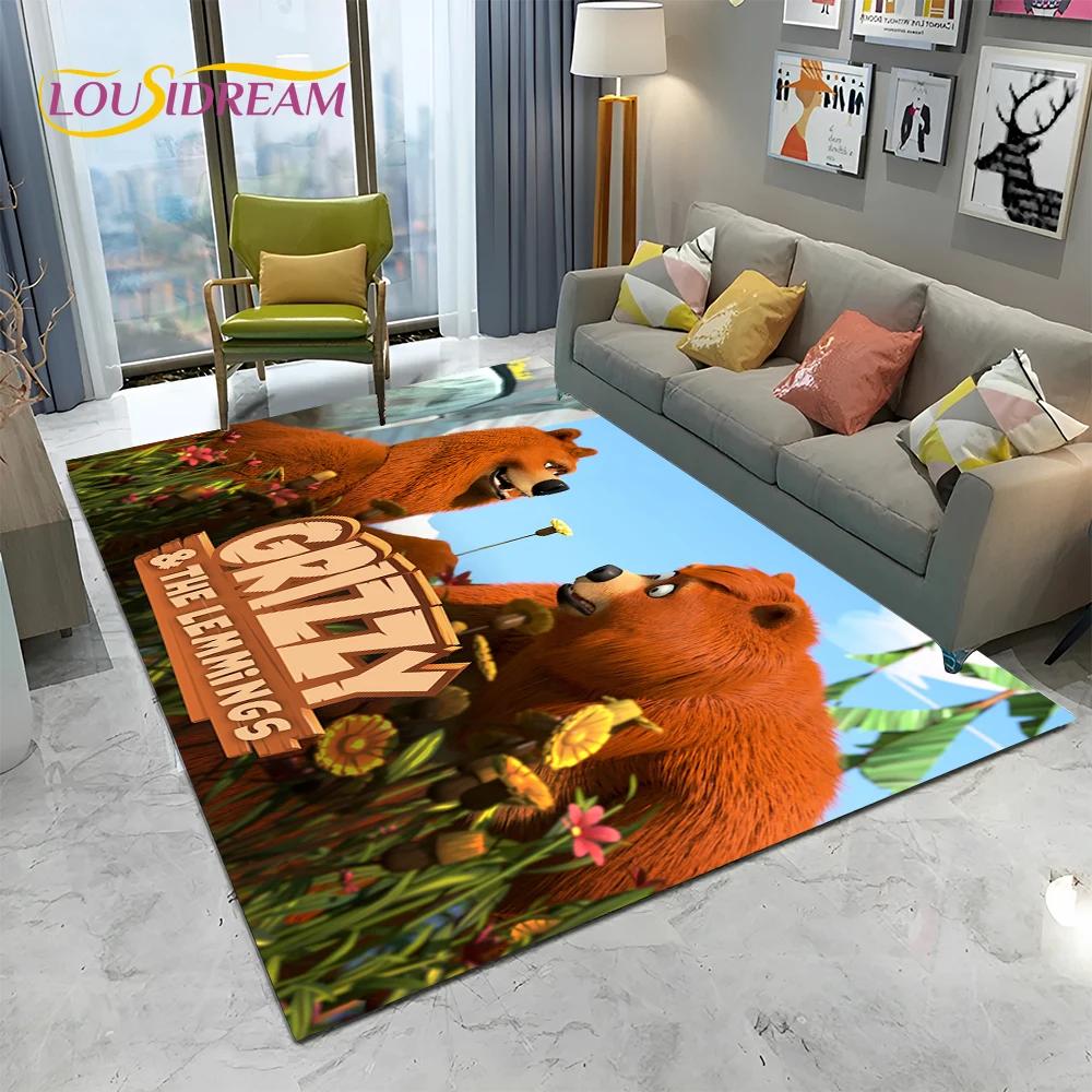 Cartoon Grizzy and The Lemmings Carpet Rug for Home Living Room Bedroom Sofa Doormat Decor,kids Area Rug Floor Mat
