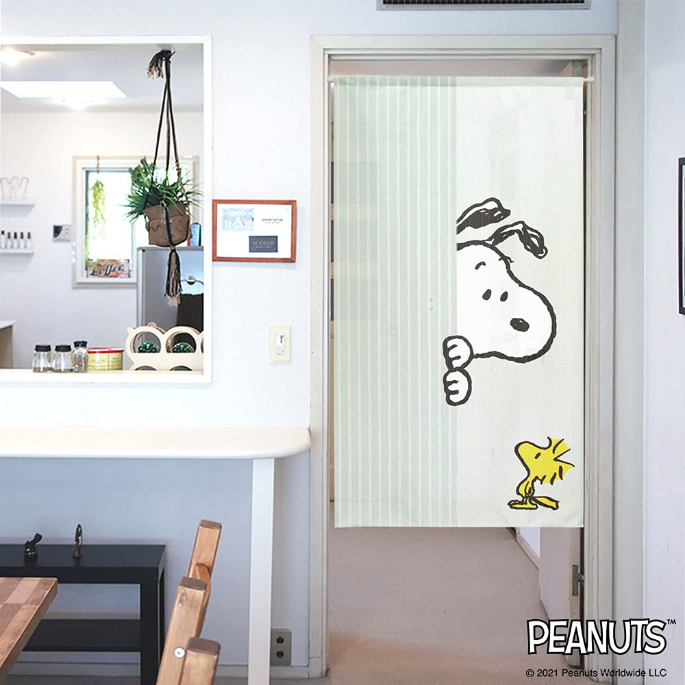 Snoopy Look In PEANUTS SNOOPY Print Width Length 95188 Half-Length Curtain, 85cm, 150cm,