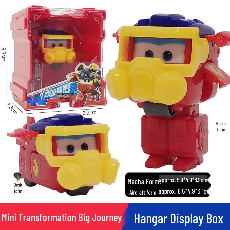 Super Wings 13-Piece Mini Transforming Robot Set: Jett, Big Strong, Jin, and Mighty Little Wing Toys