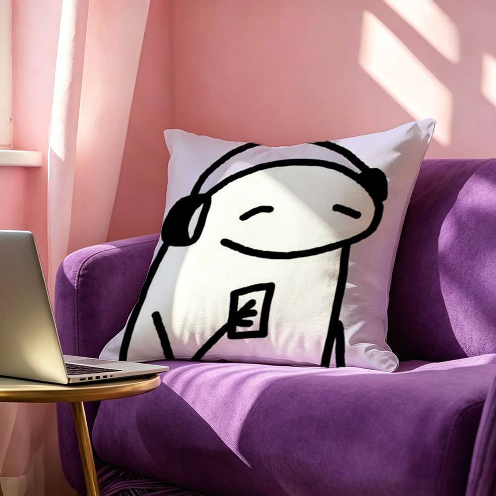 Cute Celular Flork Funny Pillow Case Square DoubleSided Sofa Cushion Cover Bedroom Bedside Pillow