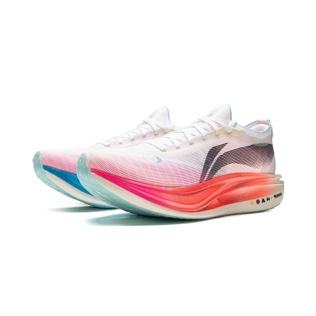 New LiNing Flyco 5 ELITE Cushioned Slip Resistant Rebound Low Top Marathon Running Shoes Unisex White Pink Blue ARMV003-9