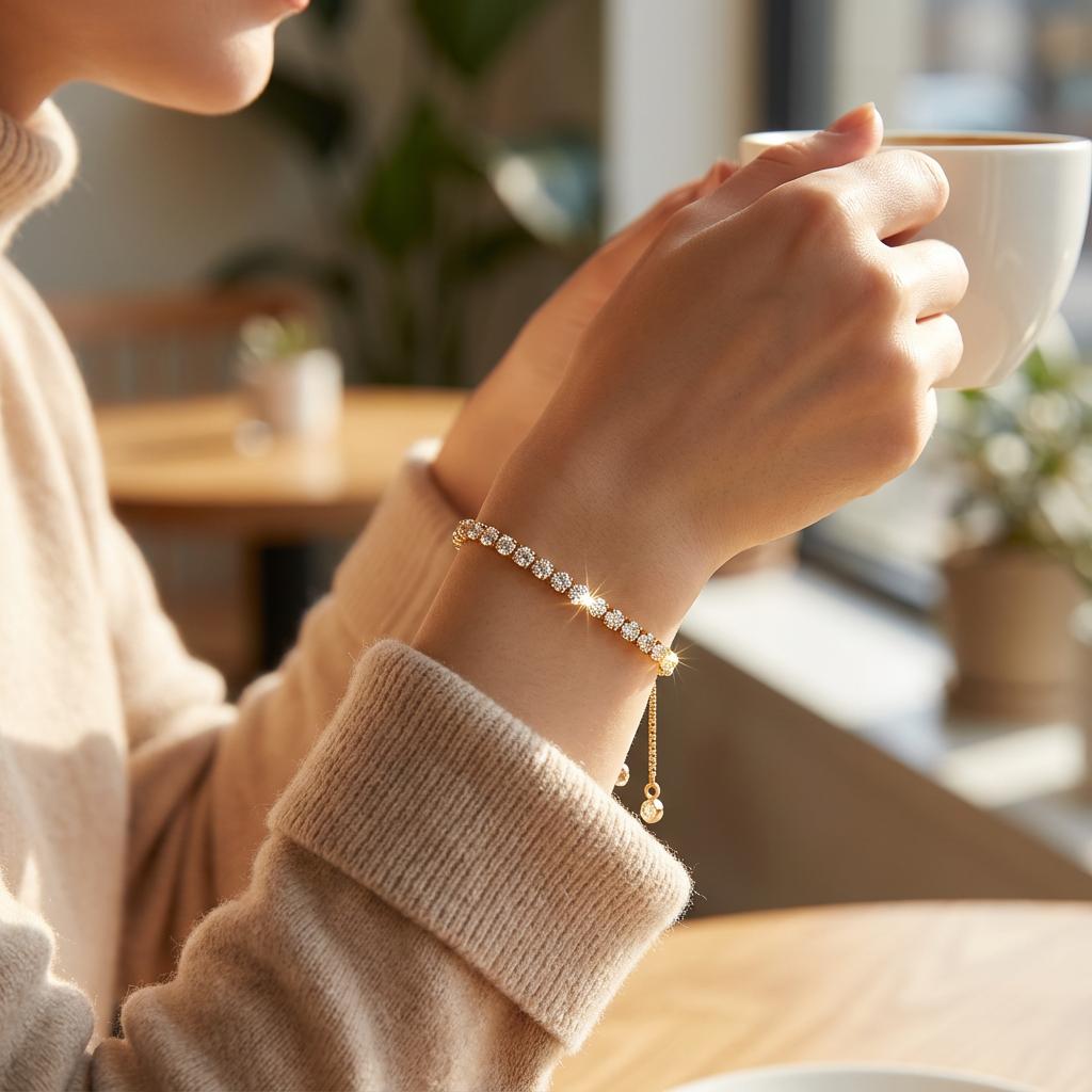 Sparkling Zircon Tennis Bracelets for Women Fashionable Crystal Chain Hand Bracelet Trend Party Engagement Wedding Charm Jewelry