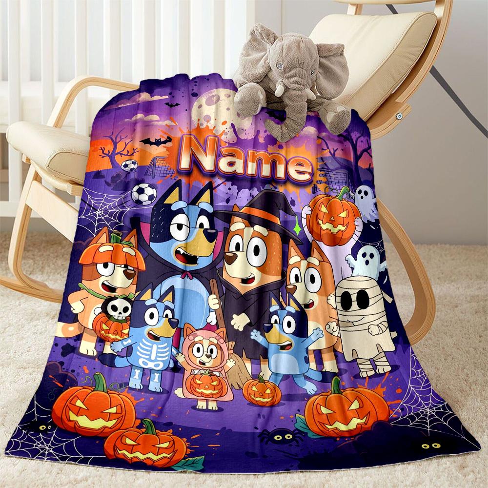 Halloween Night Adventure Customize Your Name Blanket Gift Customizable Blanket Durable Comfort Perfect for Bedding Office Bed Chair for All Occasions