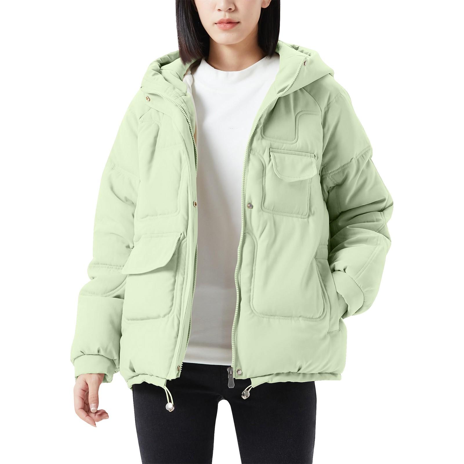 

Женская повседневная теплая универсальная куртка из утолщенного хлопка с большим воротником XL