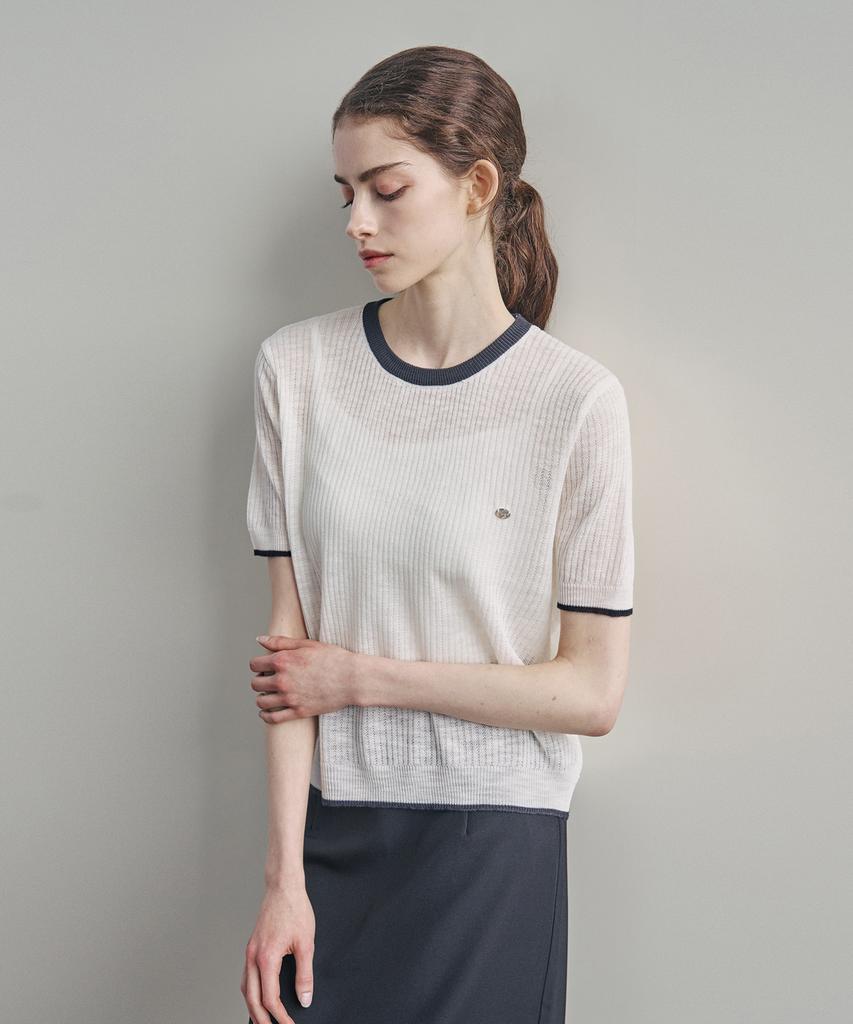 VISITINNEWYORK Contrast Trimmed Pendant Knit Top (Vb6Skf1)