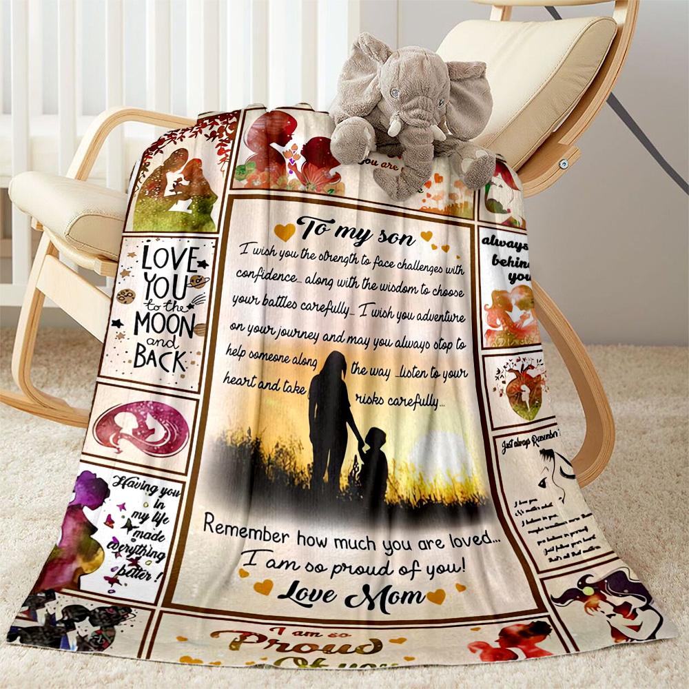 1pc Mom Quotes Blanket Comfortable Soft Lightweight Multi Purpose Blanket for Travel Camping Picnics Sofa Office Bed Living Room Gift for Friends