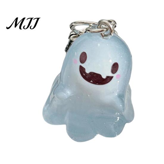 Glow Keychain Glow-in-the-dark Ghost Luminous Design Multiple Expressions Halloween Bag Hanging Ornament Accessory