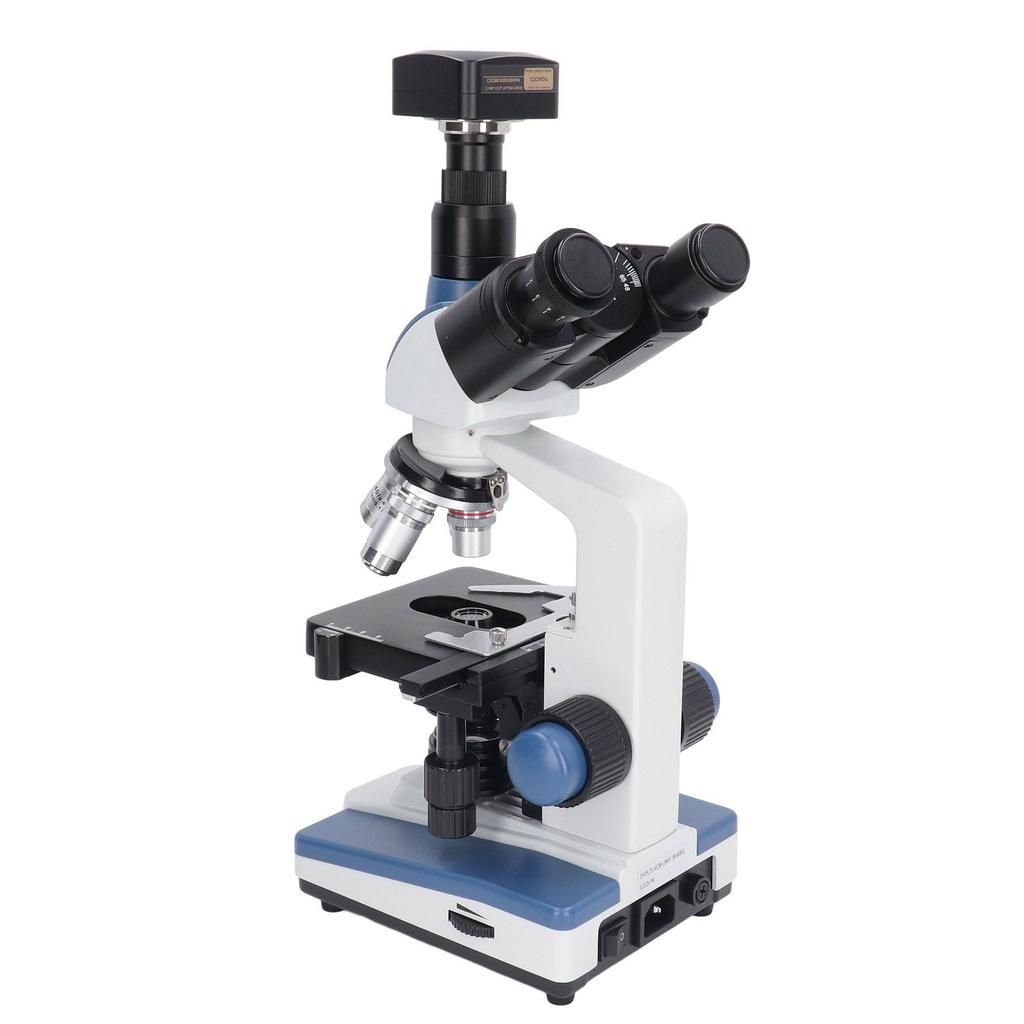 Electric Compound Trinocular Microscope 307X to 7690X LED Compound Microscope with 5MP USB 2.0 Camera